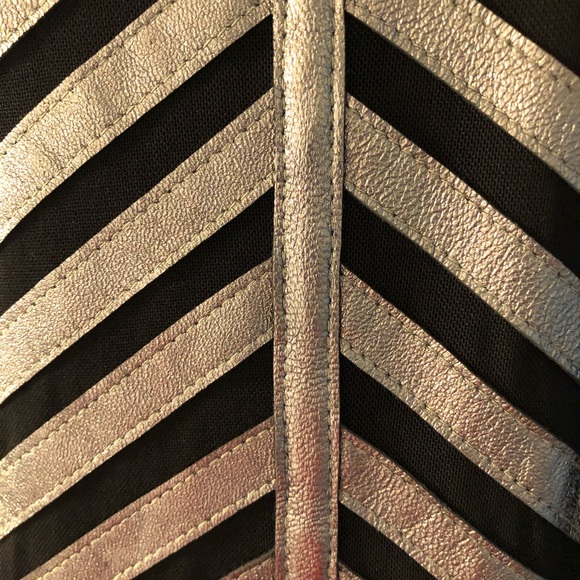 Parker Silver Lamb Leather Halter Mini Dress, S - Picture 7 of 8